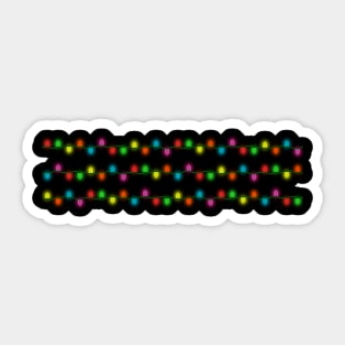 String of Pixel Glowing Christmas Lights (Black) Sticker